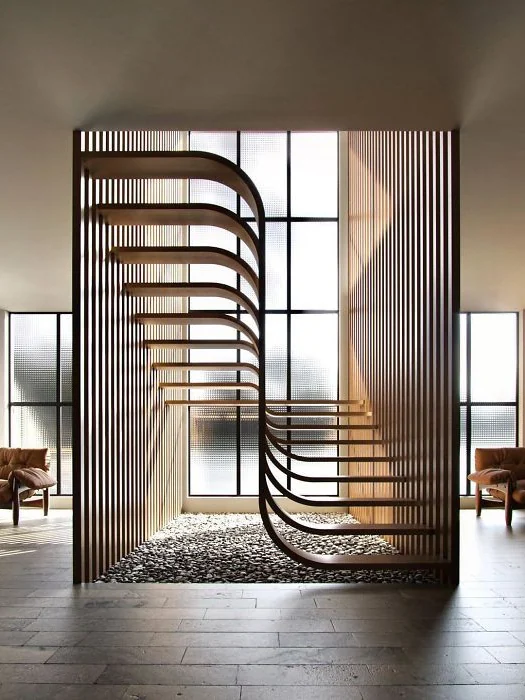Feature staircase joinery from a Royal Fitout & Interior Design project, Dubai